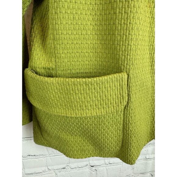 CHICO'S light green cotton blend 3/4 sleeve jacket blazer size 1 M - Picture 3 of 8